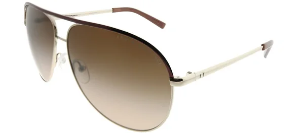 Armani Exchange Metal Unisex Aviator Sunglasses, Light Gold/Dark Brown, 61 mm