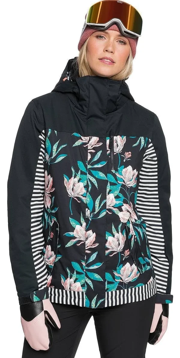 Roxy Jetty Block Jacket - L Black Tropical