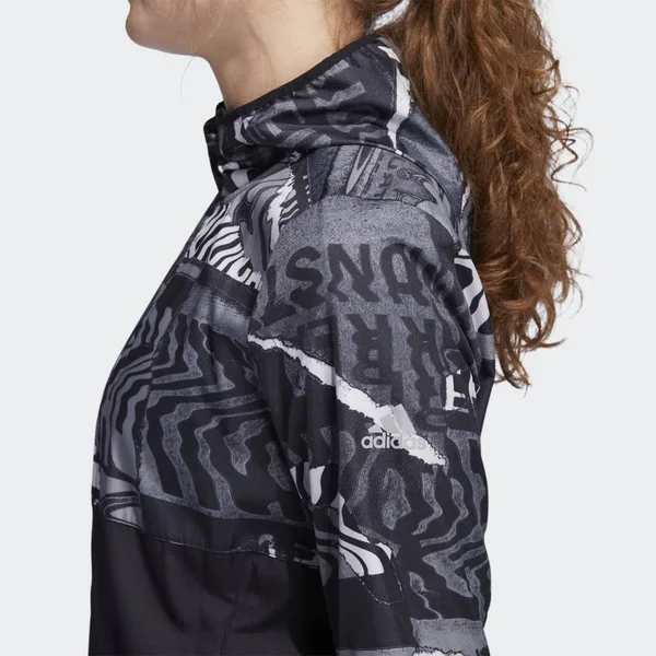 Adidas Women's Own The Run City Clash Wind Jacket, Size: Medium, Black