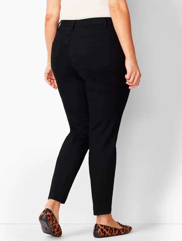 Plus Size Slim Ankle Jeans - Black - 18 Talbots
