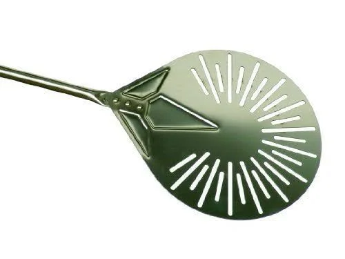 GiMetal Small Perforated Turning Peel Stainless Steel 8 inch Head 47 inch Handle