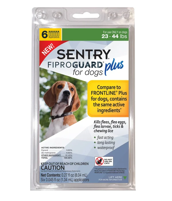 Sentry Fiproguard Plus for Dogs, 23-44 lb (6 Count)