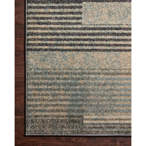 Alexander Home Bradford Modern Stripe Area Rug - 7&-10x22 x 10& - Storm - Taupe