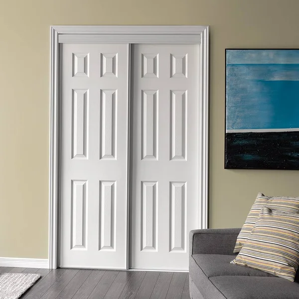 Home Decor Innovations 72x22 x 80x22 6-Panel White Bypass Door