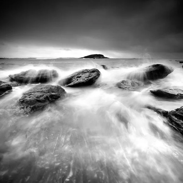 Easy Art Prints PhotoINC Studio's 'Waves on Rocks' Premium Canvas Art (40 x 40)