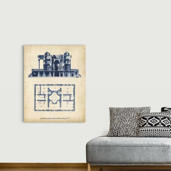 Architectural Blueprint III, Canvas Wall Art, 36x45, Great Big Canvas