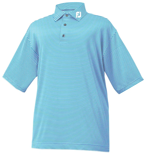 FootJoy Lisle Feeder Stripe Polo - Self Collar