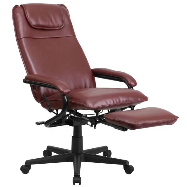 High Back Leather Executive Reclining Office Chair Black