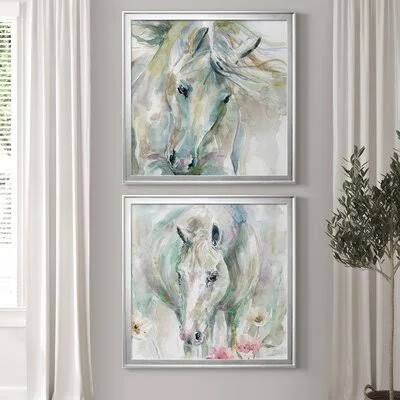 Exuberant Spirit - 2 Piece Painting Print Set Union Rustic Format: Silver Framed Canvas, Matte Color: No Matte, Size: 30.5x22 H