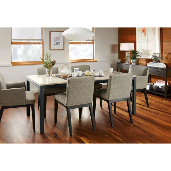 Room & Board - Modern Ansel Arm Chair in Trend in Pink (plain-weave) w/ Walnut Frame - Stain-repellent Fabric