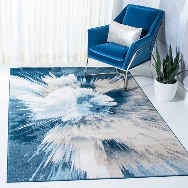 Safavieh Lagoon Rug Collection LGN202B - Beige, Blue - 4&-5x22 x 6&-5x22