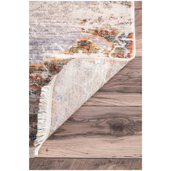 Nuloom Shaunda Medallion Fringe Area Rug - Gray