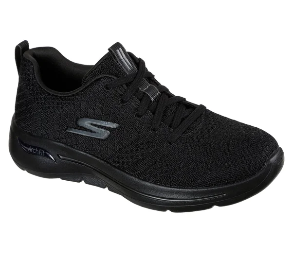 Skechers GOwalk Arch Fit - Unify Walking Shoes, Black/Black, 6.5