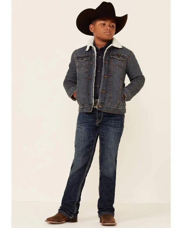 Wrangler Boys& Rustic Sherpa Lined Denim Jacket