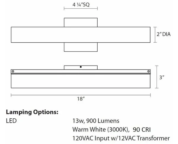 Sonneman 2430.01-DT - Tubo Slim LED 18x22 LED Bath Bar - Polished Chrome