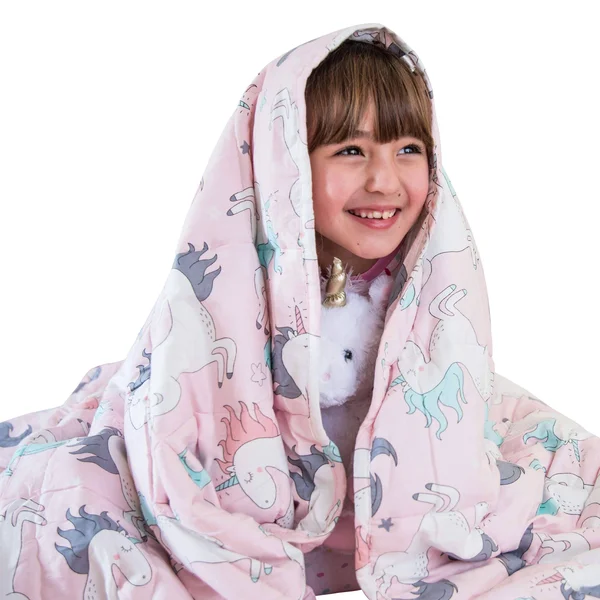 Luna Kids Weighted Blanket, Individual Use - 10 lbs - 41x60 - Twin Size Bed, 100% Oeko-tex Certified Cooling Cotton & Glass Be