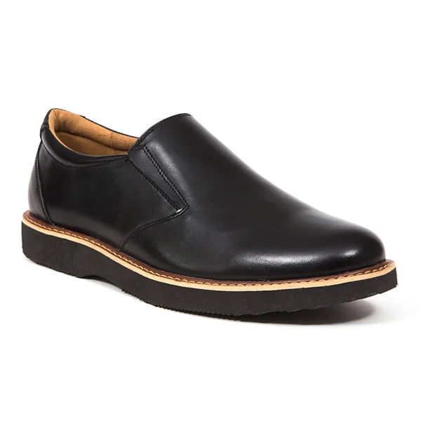 Men's Deer Stags Walkmaster Twin Gore Slip On - Size: 9.5, Black
