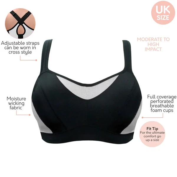 Parfait Women's Dynamic Sports Bra - Black