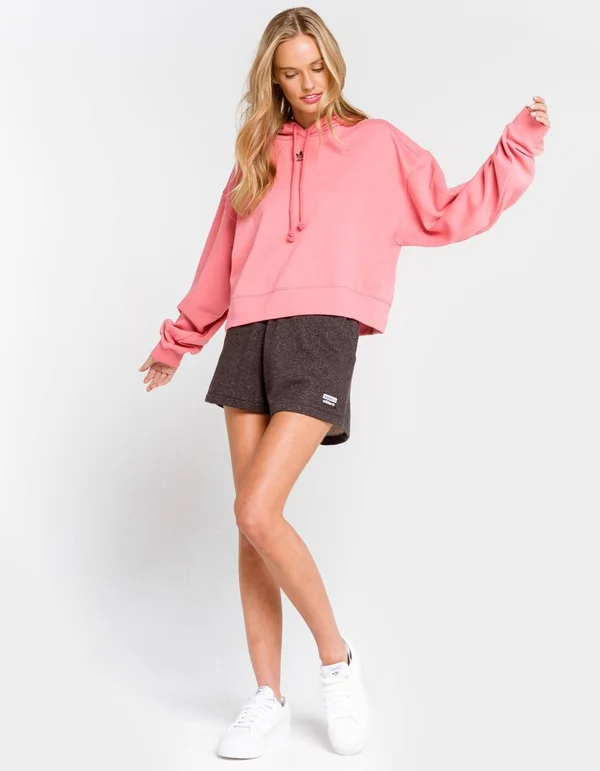 Adidas Women's Originals Adicolor Essentials Hoodie in Pink/Hazy Rose Size Large - Cotton/Polyester
