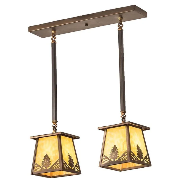 Meyda Tiffany 82140 Mountain Pine - 2 Light Island Pendant Antique
