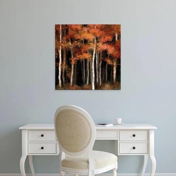 Easy Art Prints Julia Purinton's 'October Woods' Premium Canvas Art - 30 x 30 - Modern Black Frame