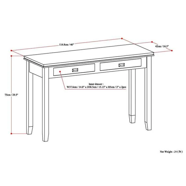 Simpli Home Artisan Console Sofa Table, Farmhouse Grey