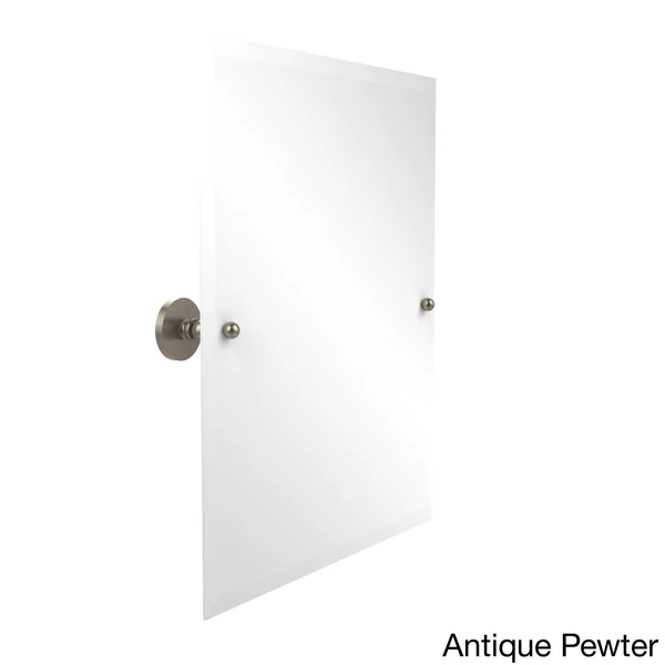 Allied Brass Prestige Skyline Collection Frameless Rectangular Tilt Mirror Beveled Edge Antique Pewter