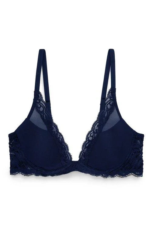 Natori Feathers Contour Plunge Bra, Midnight (730023) 36G