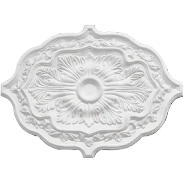 36x22W x 26x22H x 1 1/2x22P Pesaro Ceiling Medallion - Hand-Painted Walnut
