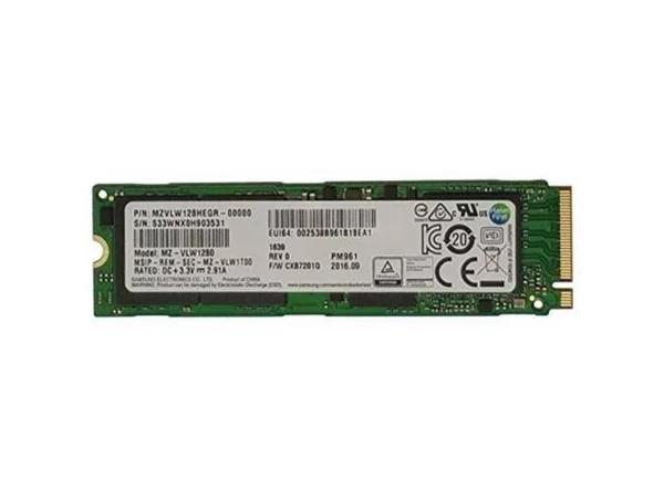 Samsung PM961 Polaris 128GB M.2 NGFF PCIe Gen3 X4, NVMe Solid State Drive Ssd, OEM 2280 mzvlw128hegr00000