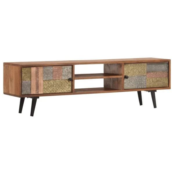 vidaXL TV Cabinet 55x22x11.8x22x15.7x22 Solid Acacia Wood - 247682, 140 x 30 x 40 cm