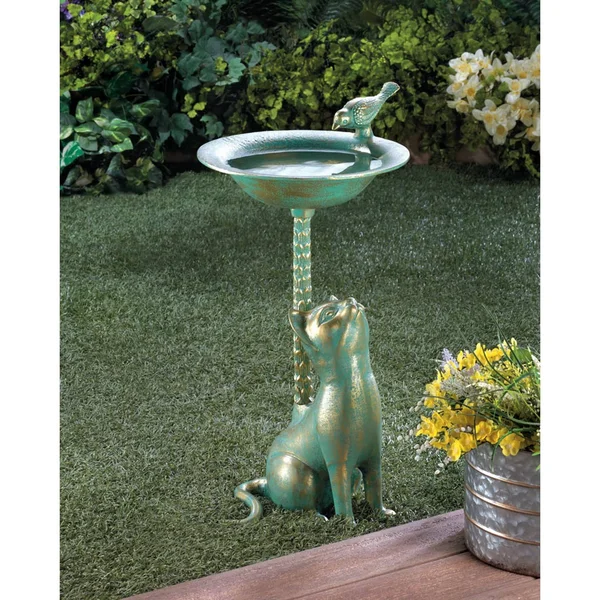 Zingz & Thingz Speckled Green Birdbath