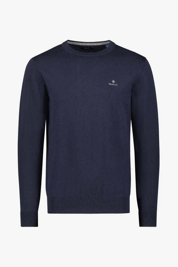 Gant Classic Cotton Crew Colour: Evening Blue, Size: XL