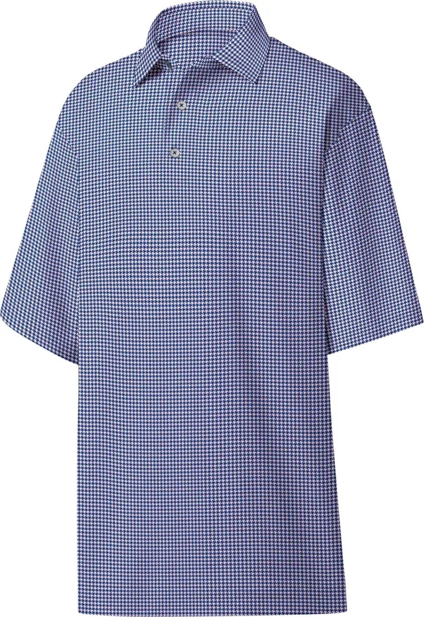FootJoy Men's Heather Lisle Houndstooth Golf Polo - XXL, Blue