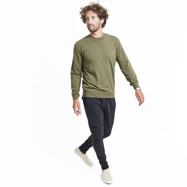 Goodlife Men's Micro Terry Crewneck Sweatshirt - LT. Heather Grey