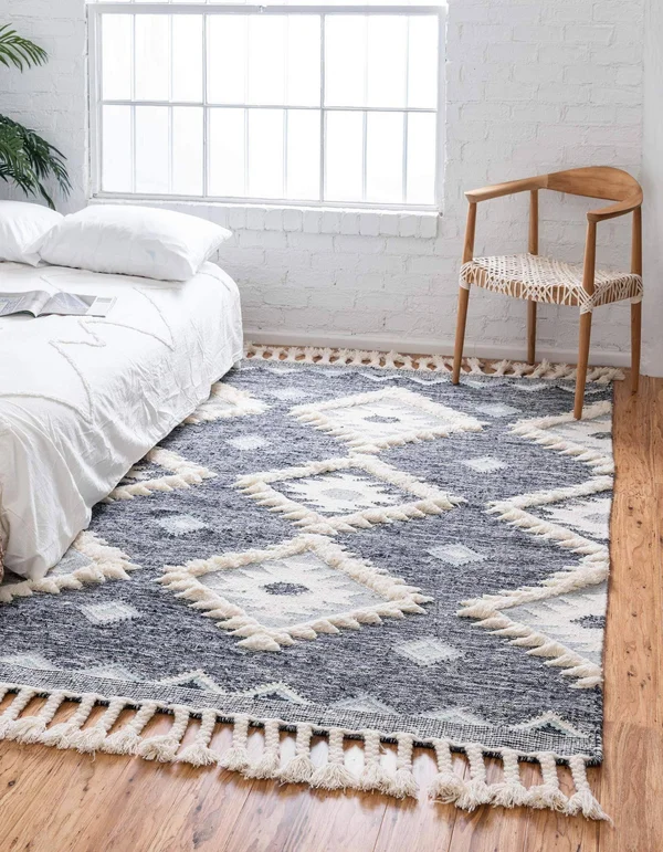 3&3x22x5& Mesa Rug Navy Blue/Ivory - Unique Loom