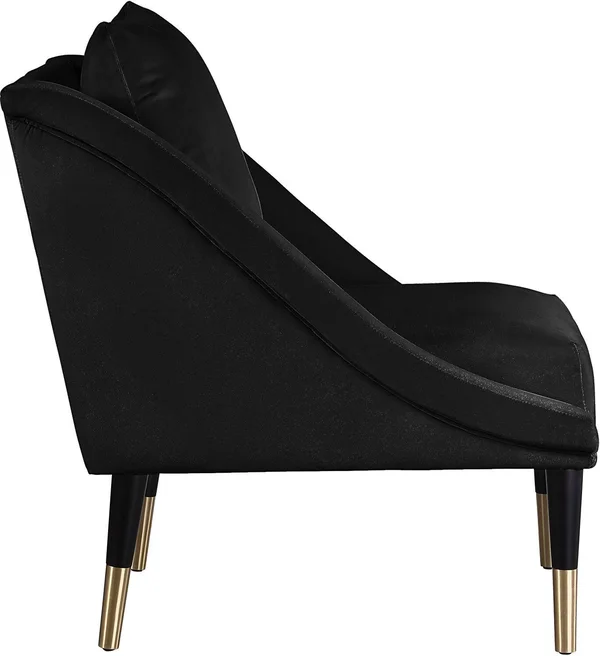 Meridian Furniture Elegante Black Velvet Accent Chair