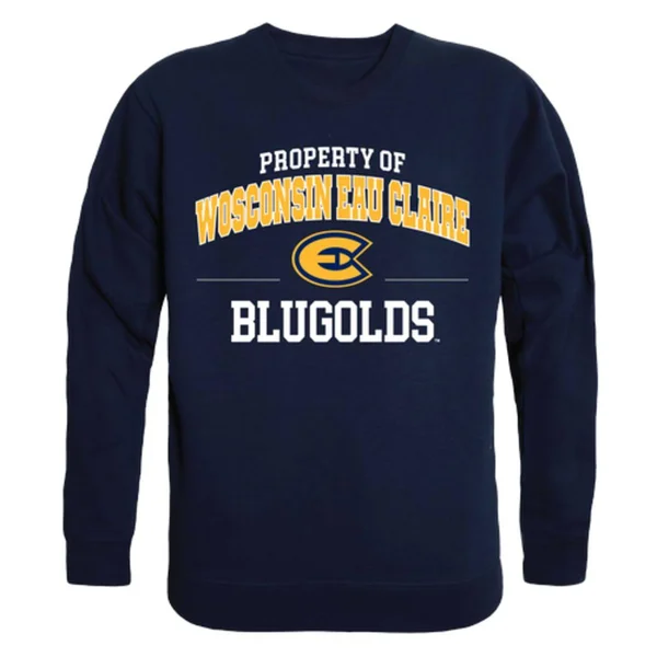 W Republic Uwec University of Wisconsin-Eau Claire Blugolds Property Crewneck Pullover Sweatshirt Sweater Navy X-Large, Men's, S