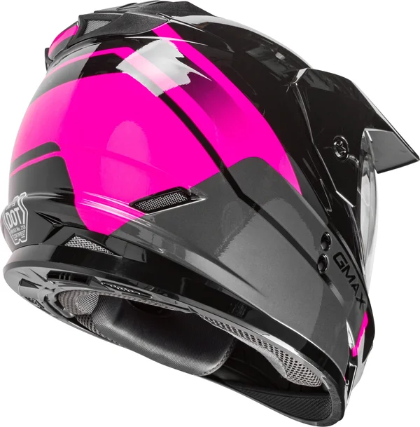 GMAX GM-11 Dual-Sport Scud Helmet Black/Pink/Grey