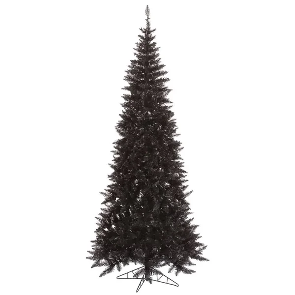 Vickerman 6.5& Black Fir Slim Artificial Christmas Tree, Unlit