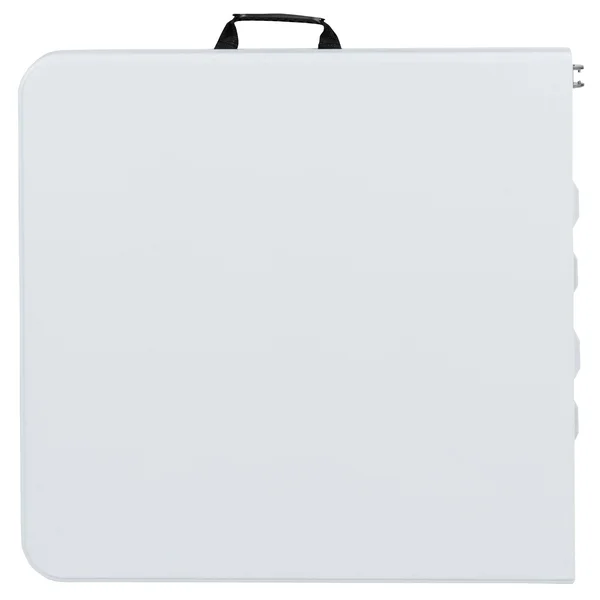 Flash Furniture Height Adjustable Bi-Fold Granite White Plastic Folding Table, 4&