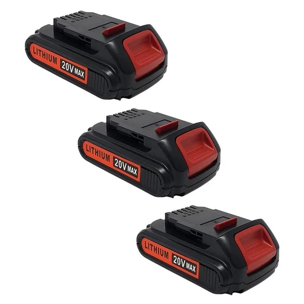 3X Replacement for DeWalt Dcb203 20 Volt 2.0Ah Lithium Ion Battery DCB200 Dcb204 Dcb205, Black