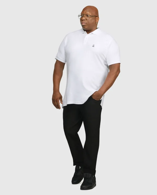 Psycho Bunny Big and Tall Classic Polo (White) Men's Clothing