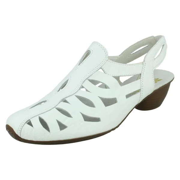 Rieker 43779-81 White Leather Womens Sandals 38 EU