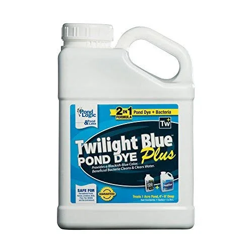 Airmax Blue Pond Dye Plus with PondClear Beneficial Bacteria, Size: Twilight Blue, Case, 4XL 1 Gallon Bottles