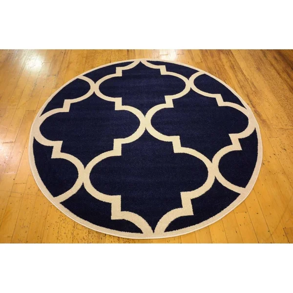 Unique Loom Austin Trellis Area Rug (6& x 6& Round - Black)