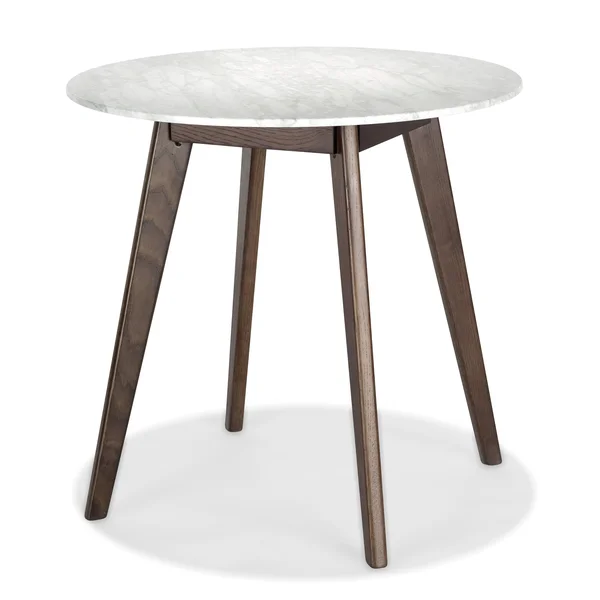 Riley Marble Round Dining Table in Oak, Poly & Bark