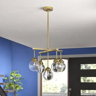 Eisner 5-Light Shaded Classic/traditional Chandelier Finish: Natural Brass