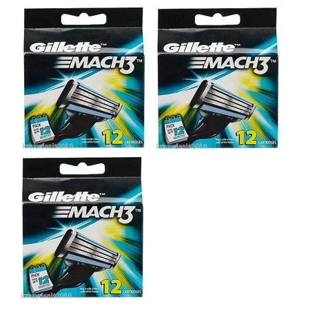 Gillette Mach3 Refill Cartridges - 12 Ct. (Pack of 3)