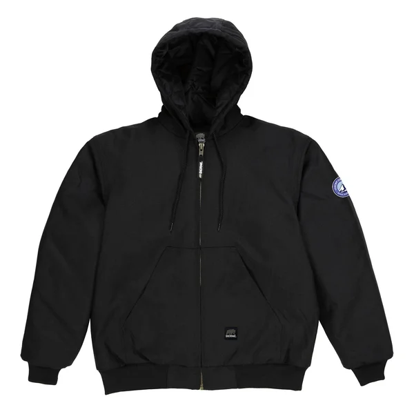 Berne Men's IceCap Arctic Insulated Waterproof Nylon Hooded Jacket - NJ51BK, Black